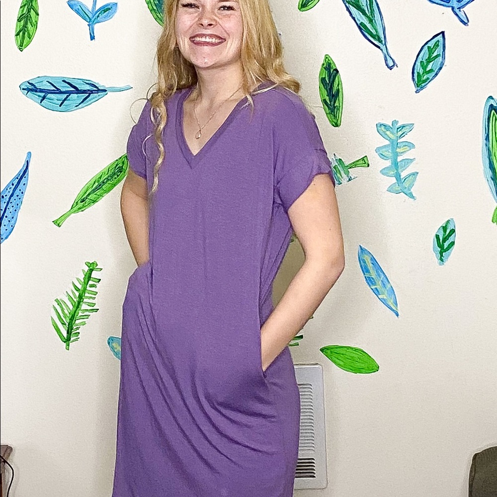 Primrose Whisper TShirt VNeck Dress